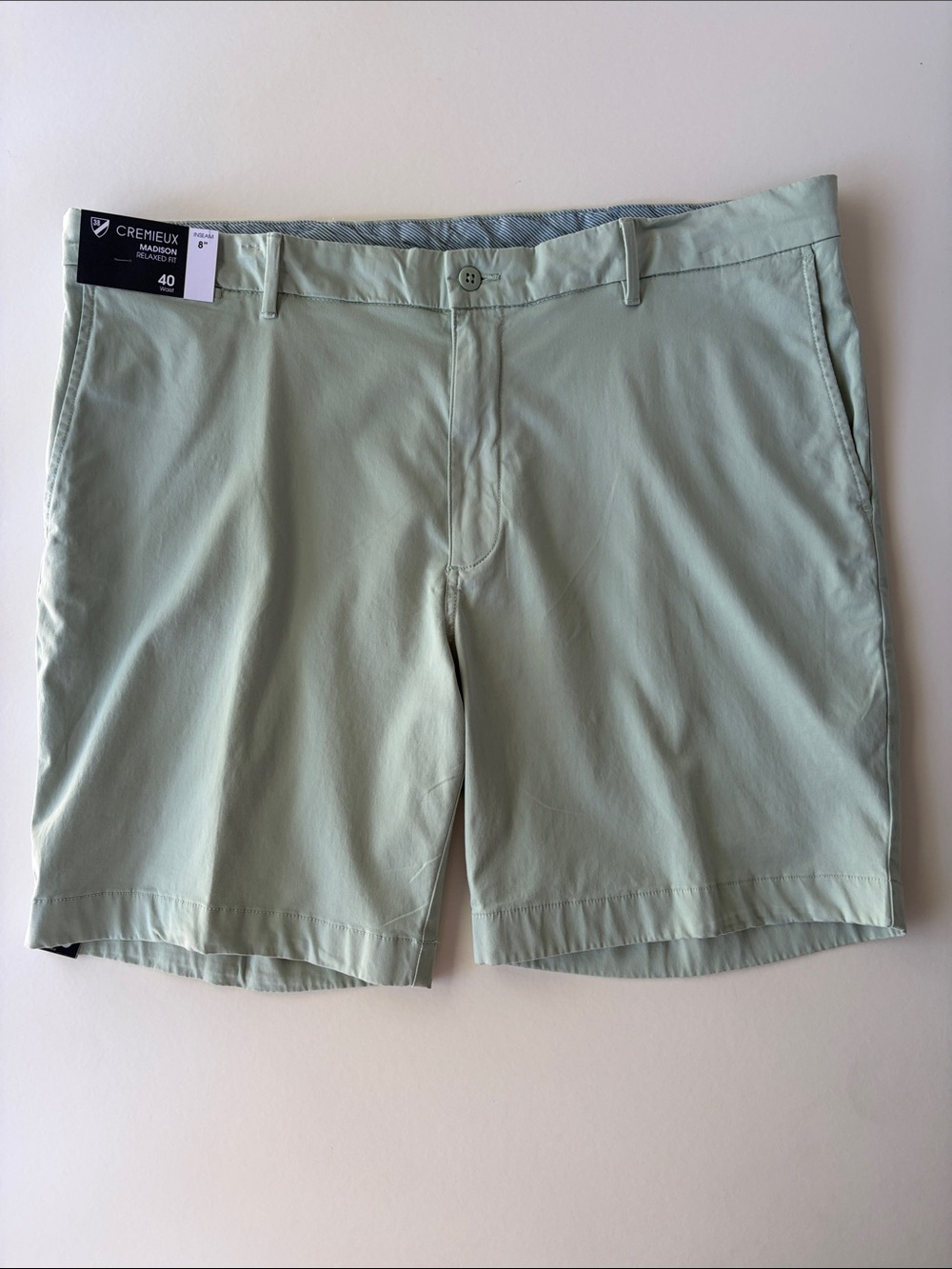 Cremieux Men’s 8” Madison Relaxed Fit Shorts Size 40 Light Green